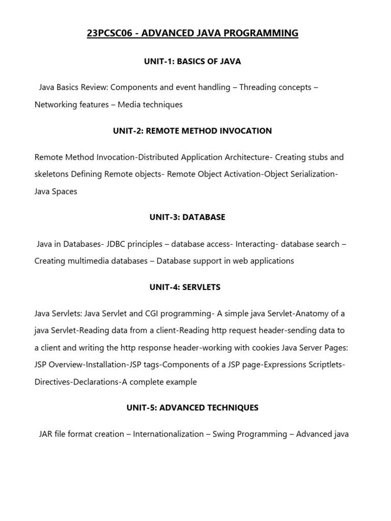 Advanced Java Programming Guide | PDF | Network Socket | Java ...