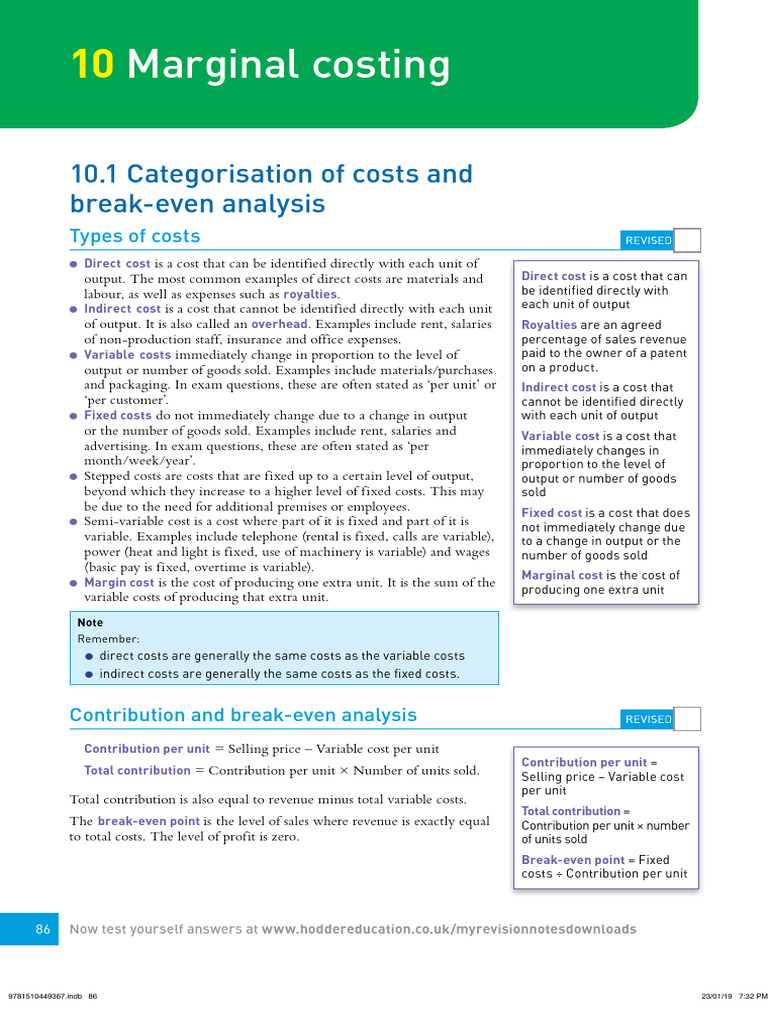 Marginal Costing | PDF | Marginal Cost | Profit (Economics)
