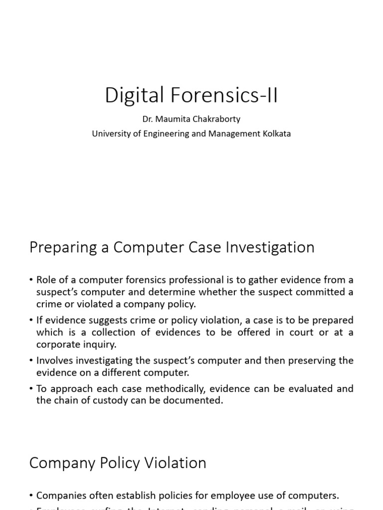 Digital Forensics II | PDF | Computer File | Computer Forensics
