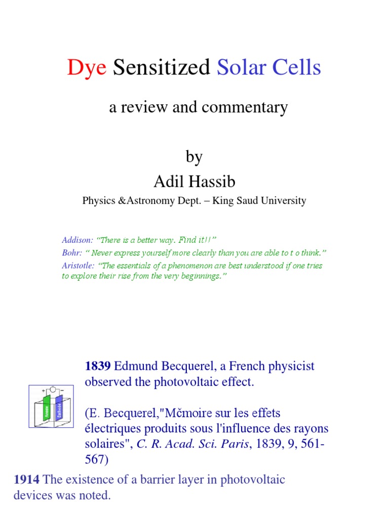 Melanin in Dye Sensitized Solar Cells | PDF | Photovoltaics | Solar Cell