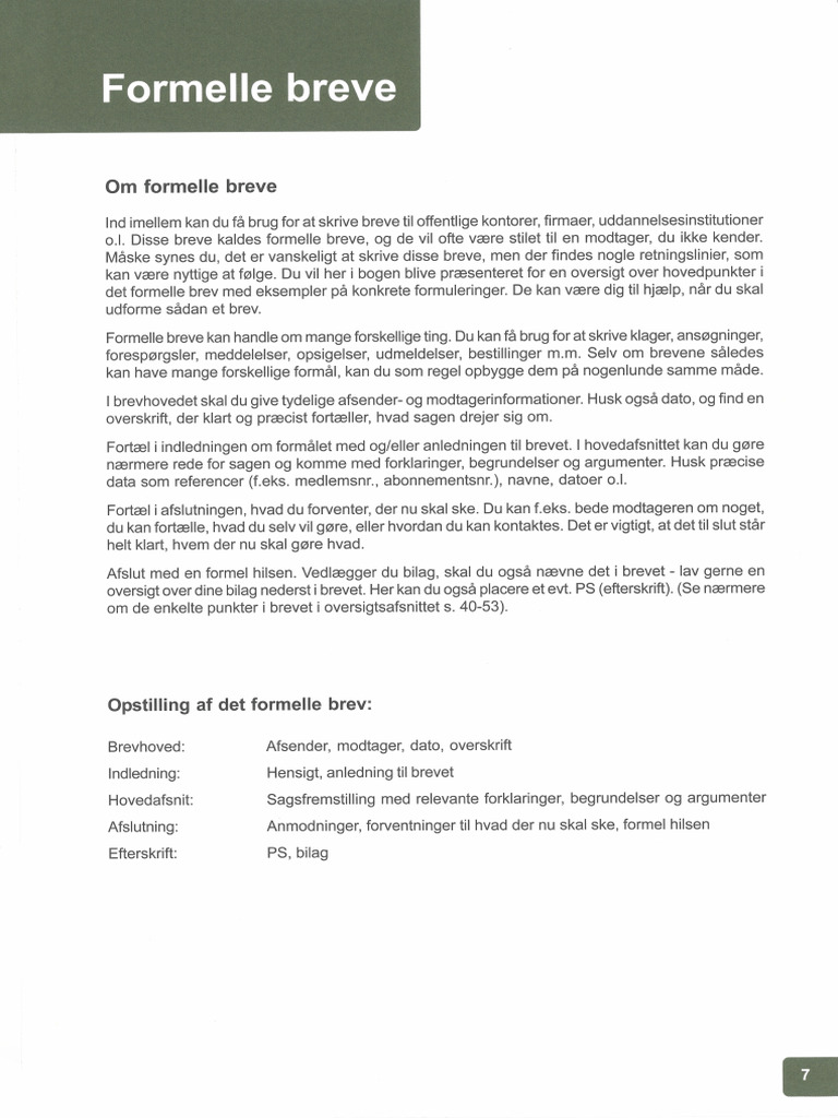 B. Formelle Breve 1 | PDF