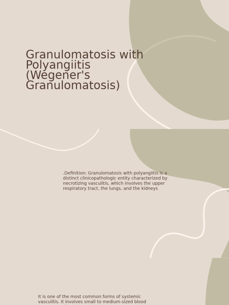 Granulomatosis with Polyangiitis Overview | PDF