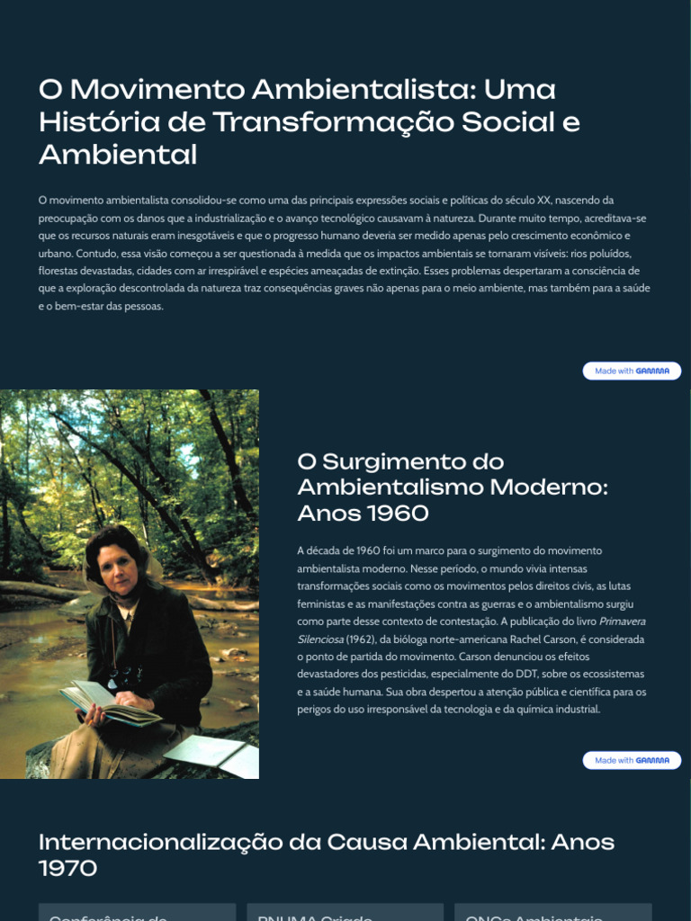 O Movimento Ambientalista Uma Historia de Transformacao Social e ...