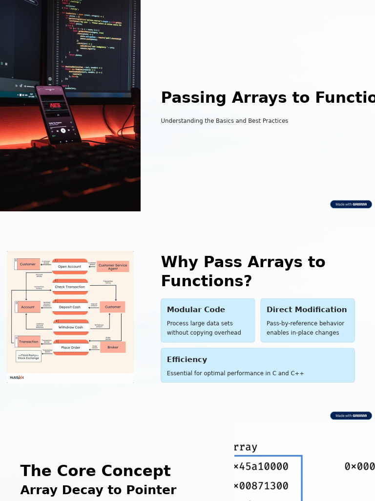 Passing Arrays to Functions in C/C++ | PDF | Pointer (Computer ...