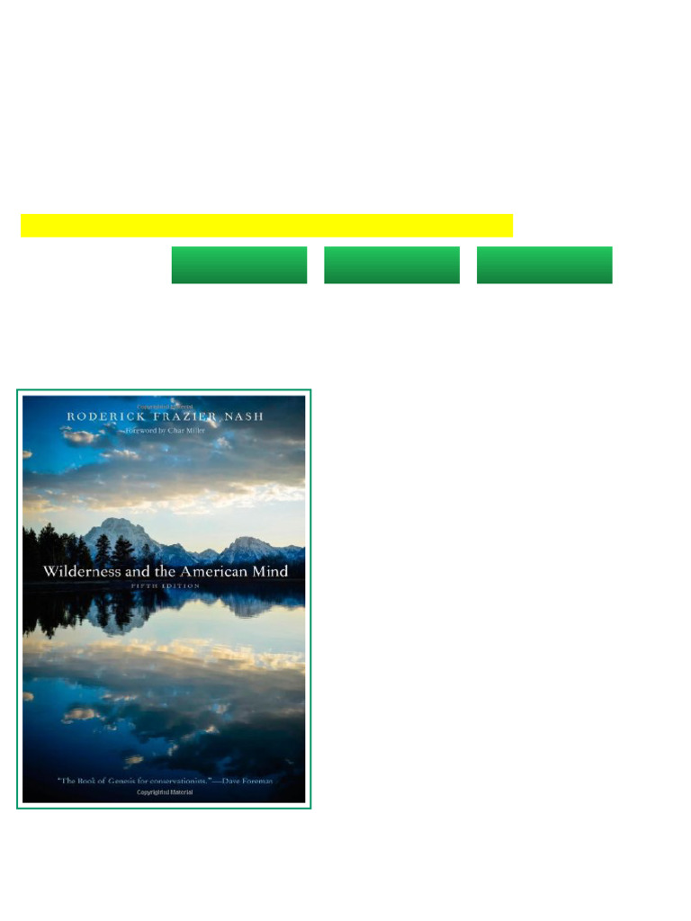 (Ebook) Wilderness and the American Mind by Roderick Frazier Nash ...