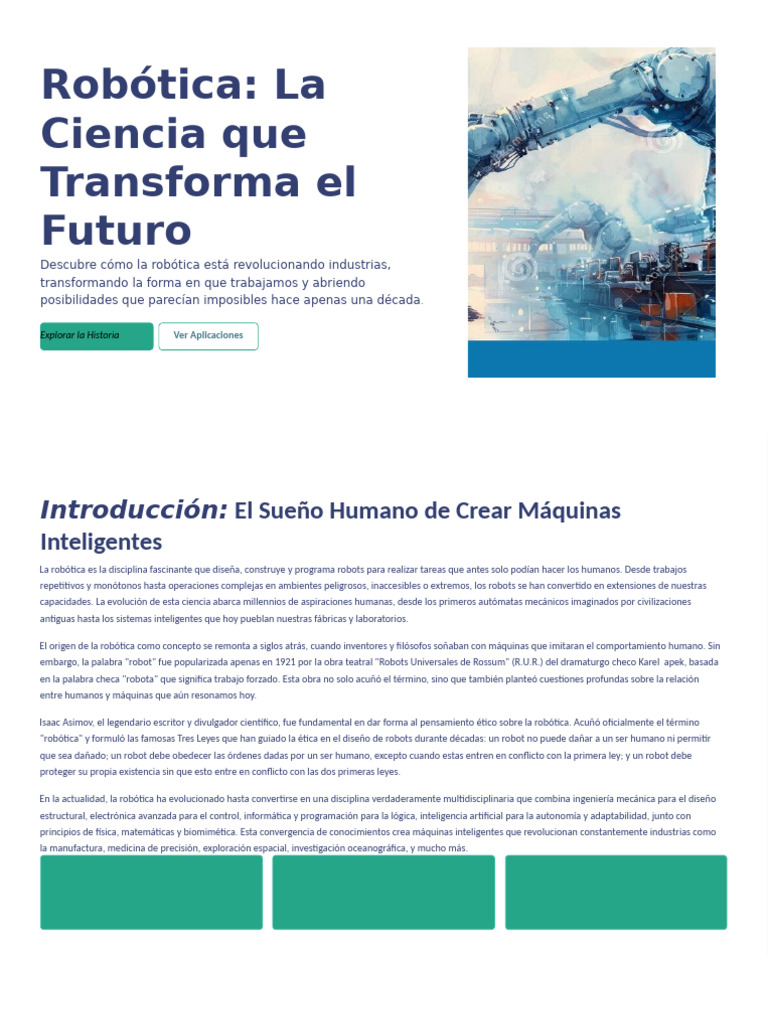 La Robotica Grupo 2 | PDF | Robot | Robótica