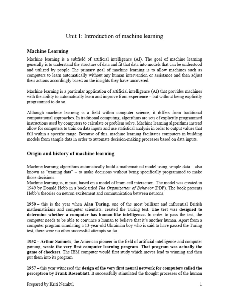 Introduction to Machine Learning Basics | PDF | Machine Learning ...