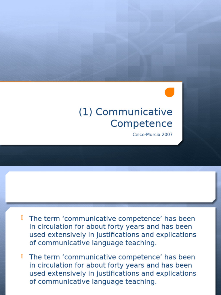 Communicative Competence-2007 | PDF | Linguistics | Nonverbal Communication