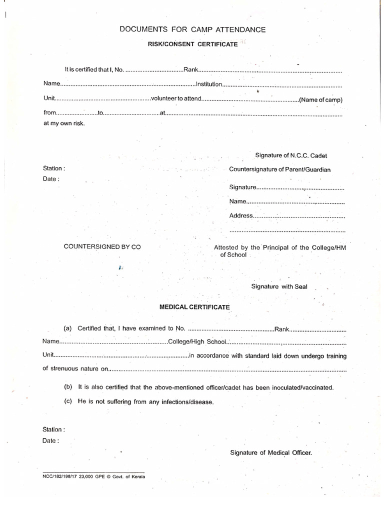 Camp Form | PDF