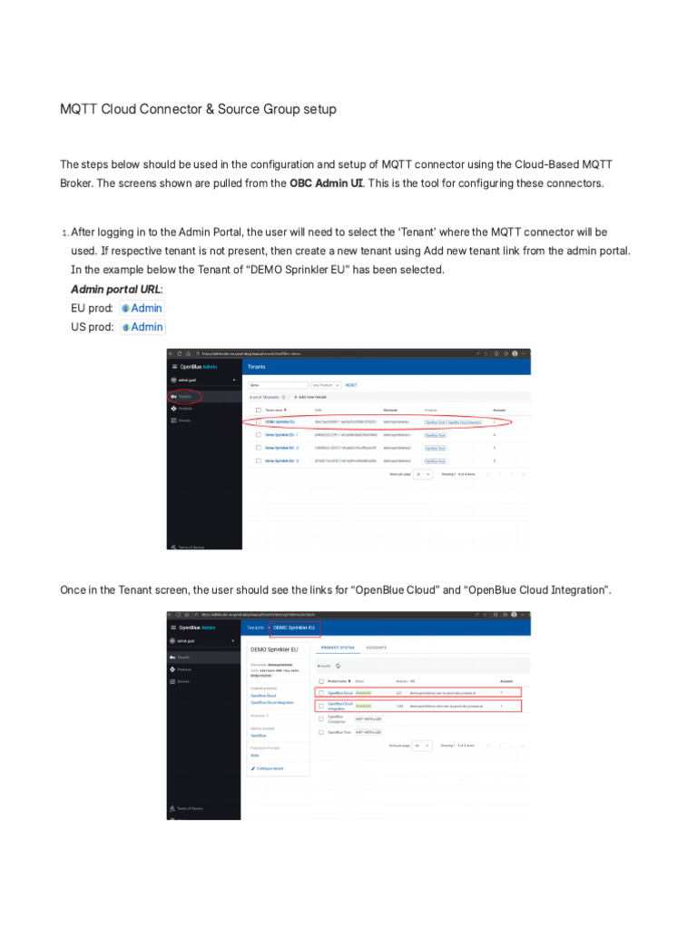 OBC-MQTT Cloud Connector & Source Group Setup | PDF | Computer ...