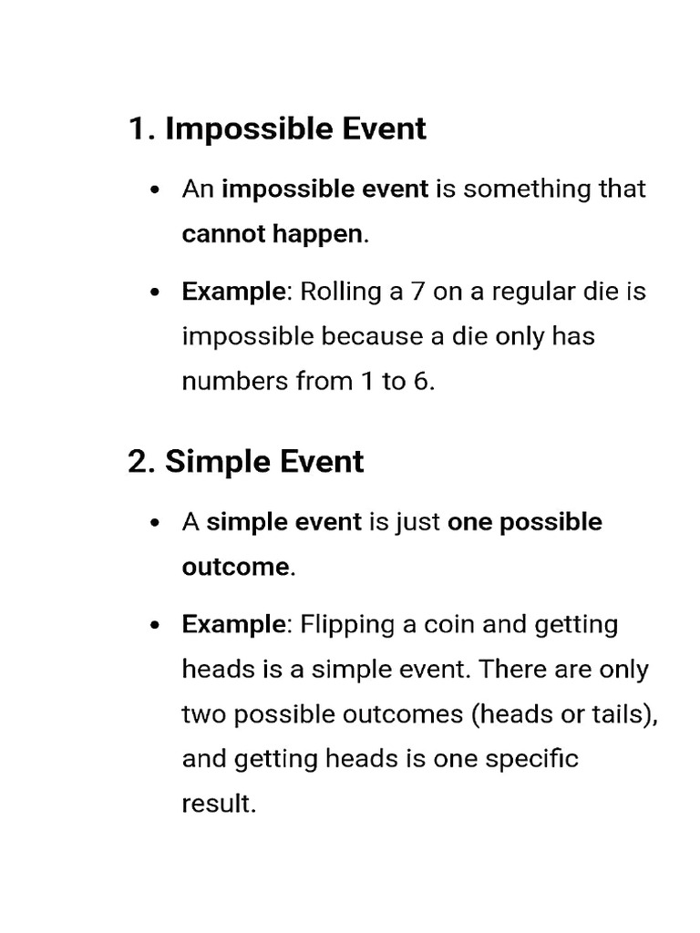 Maths Events Types Pdf