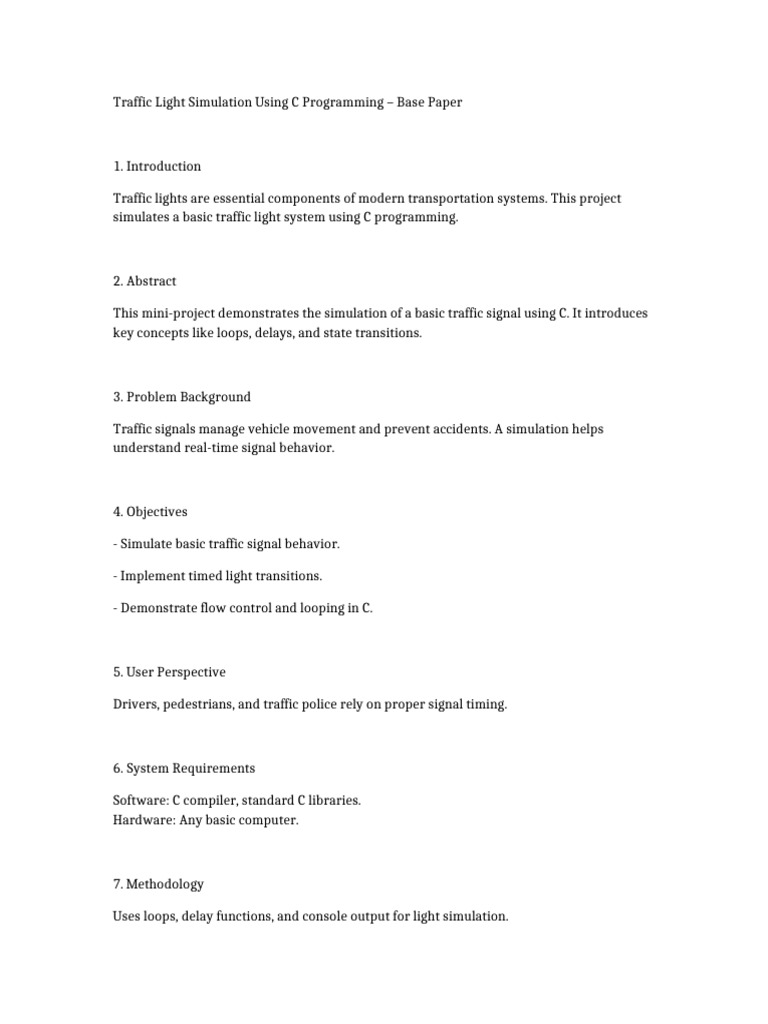 Traffic Light Simulation Base Paper | PDF