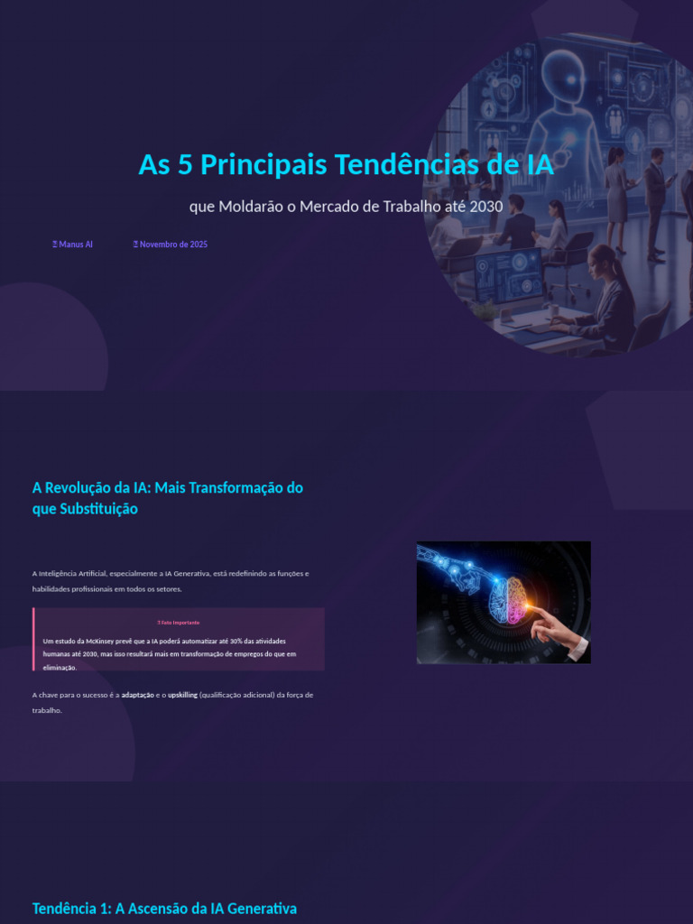 As 5 Principais Tendências de IA Que Moldarão o Mercado de Trabalho Até ...