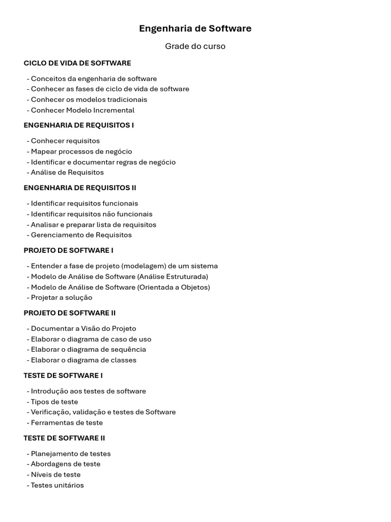 Curso Completo de Engenharia de Software | PDF