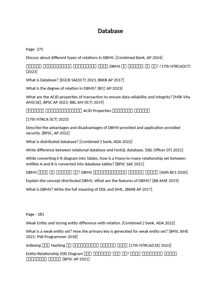 Share Database All Questions | PDF | Databases | Data
