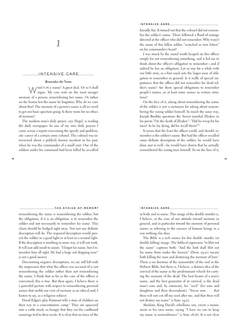 Ethics of Remembering Names | PDF | Don Juan | Morality