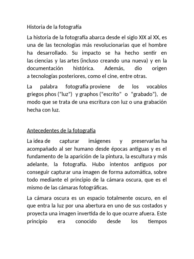 Evolución de la Fotografía: Siglos XIX-XX | PDF | Imagen