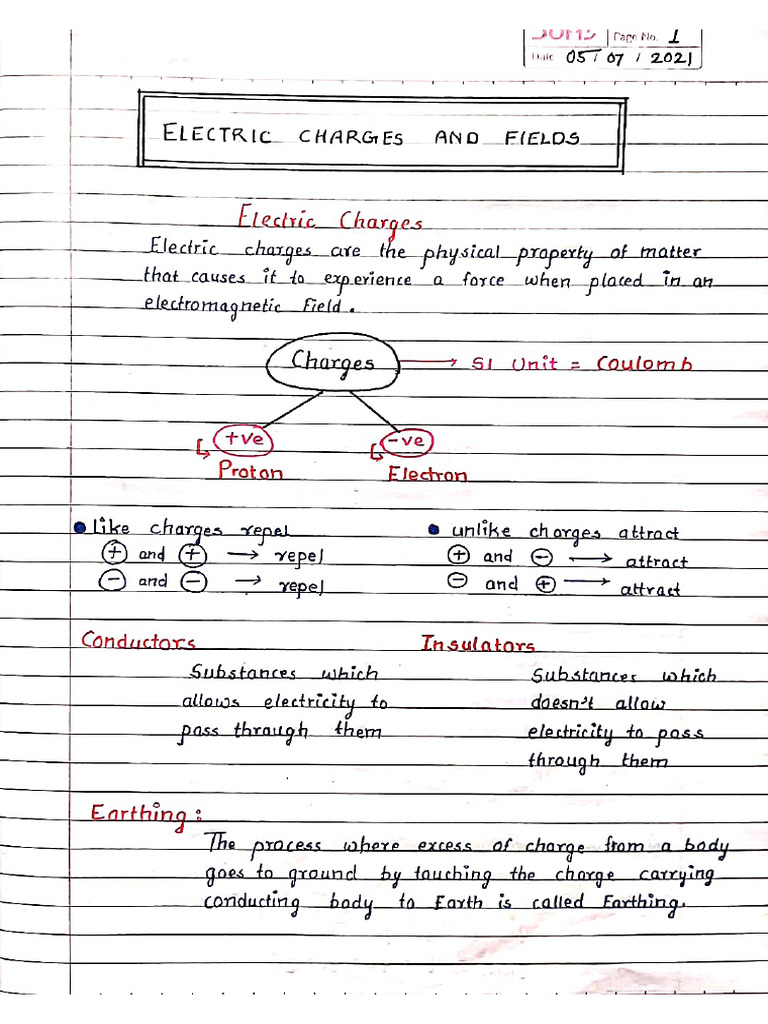 Electric Charges and Field | PDF