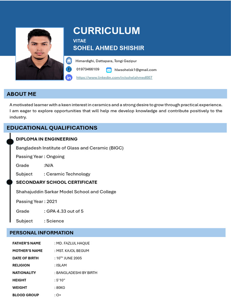 Sohel CV | PDF