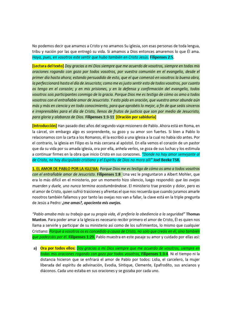 Amor y Comunión en la Iglesia | PDF | Epístola a los filipenses ...