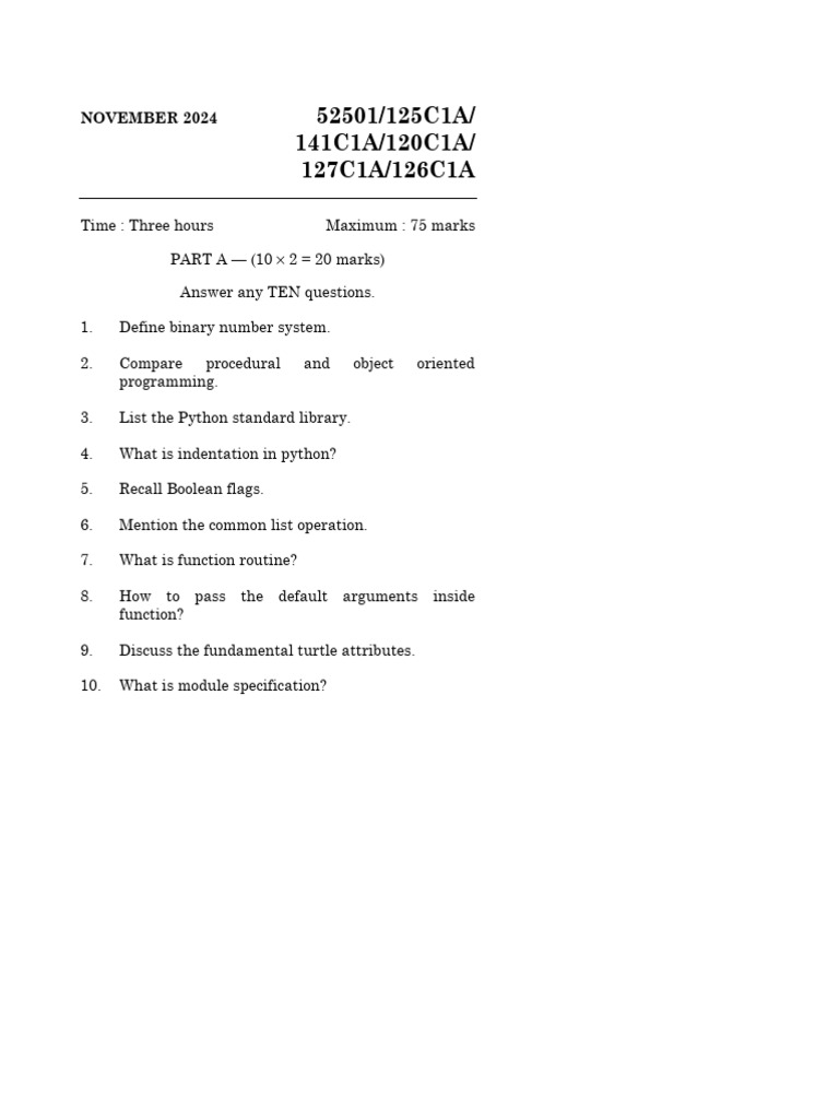 NOV-2024_120c1a | PDF | Python (Programming Language) | Exponentiation