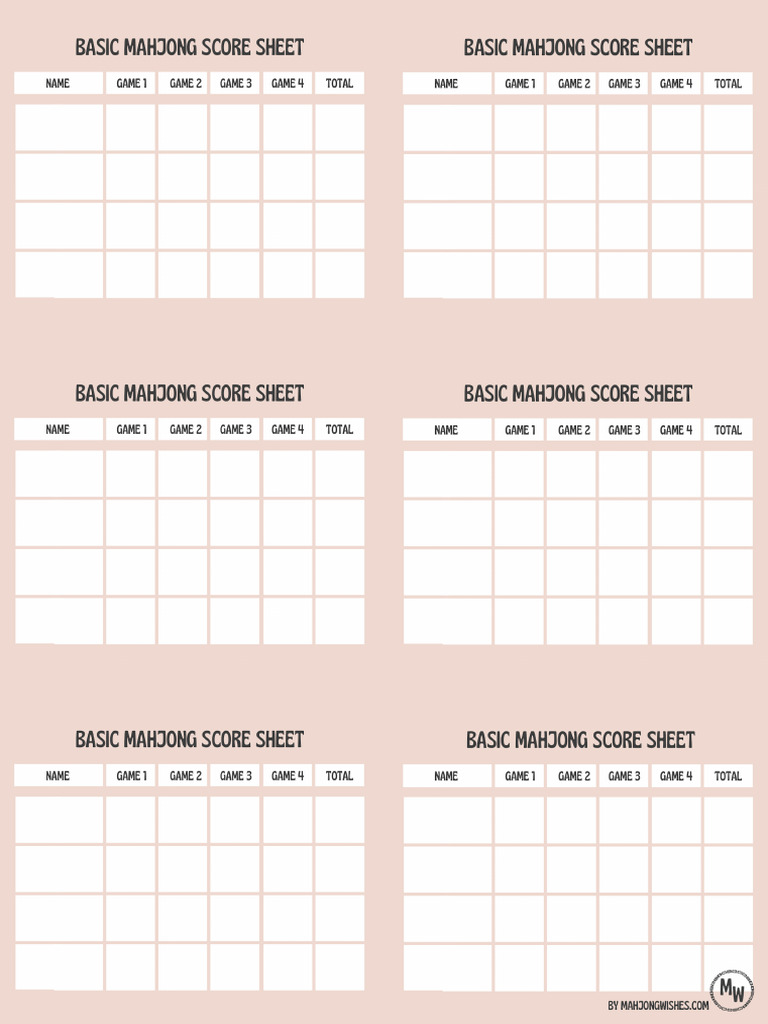 Scoring Sheet All Colors | PDF
