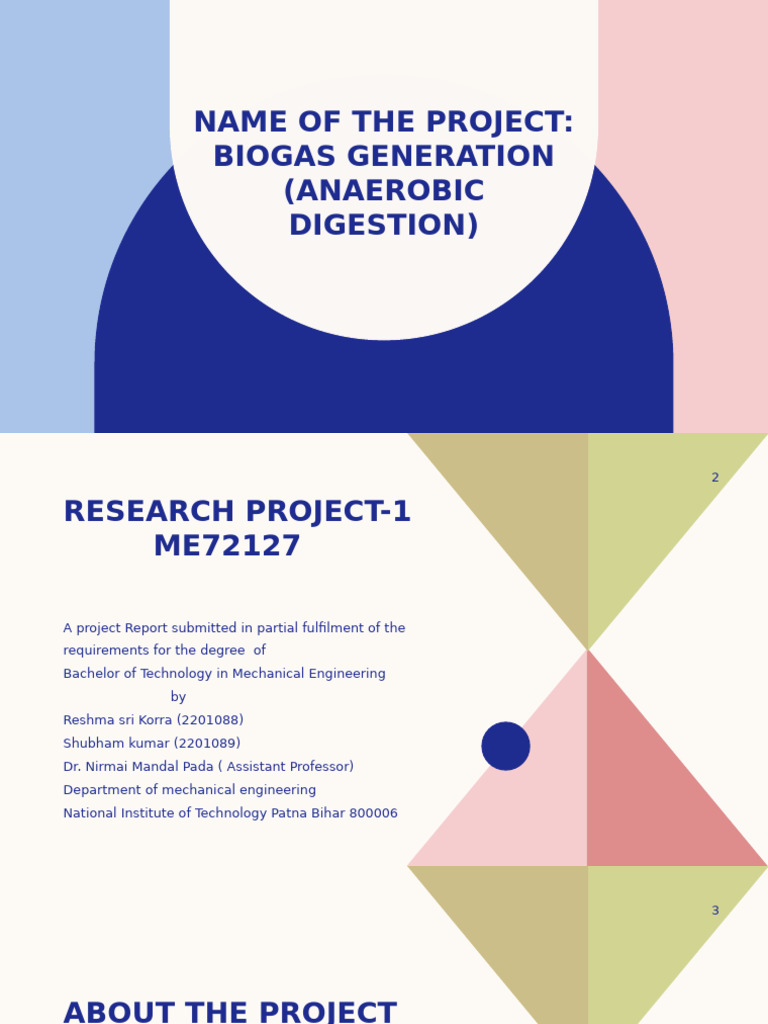 Name of The Project: Biogas Generation (Anaerobic Digestion) | PDF ...