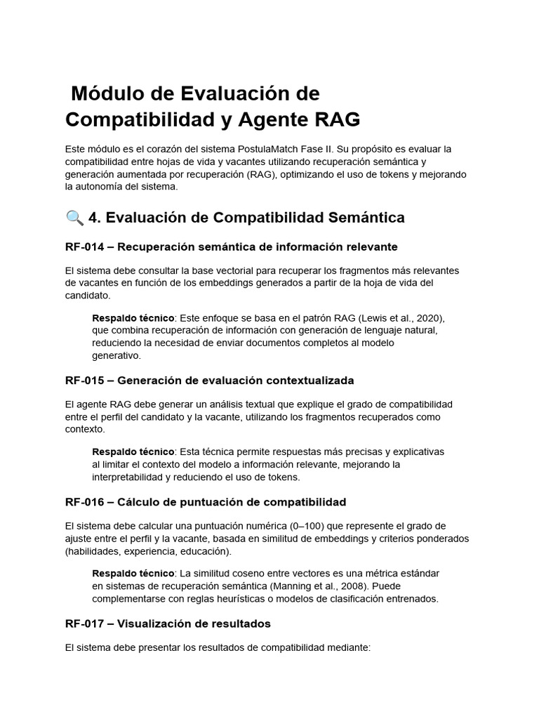 Módulo de Evaluación de Compatibilidad RAG | PDF | Autenticación | Moodle