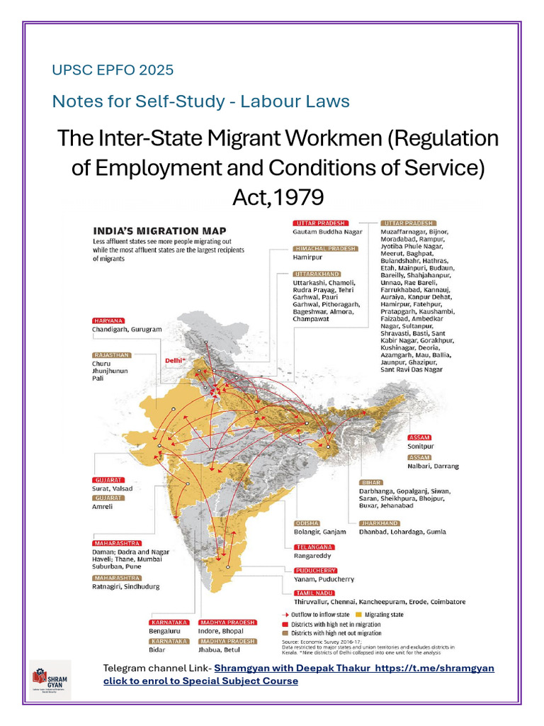 Labour Laws for Inter-State Migrant Workers | PDF | Employment ...