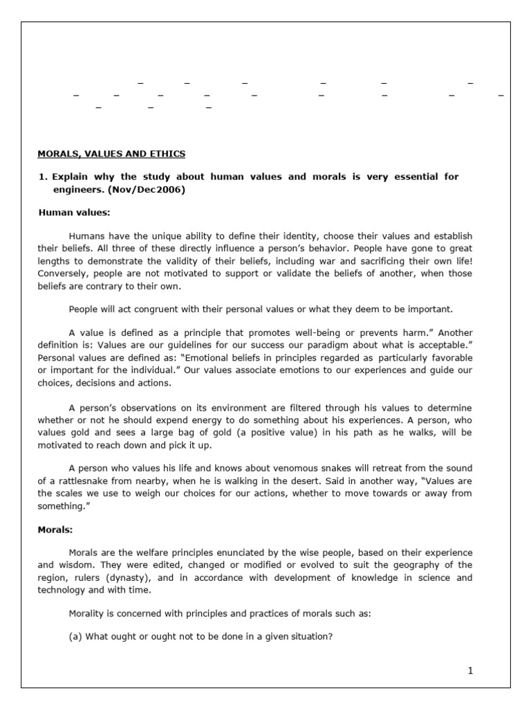 Understanding Human Values and Ethics | PDF | Virtue | Morality