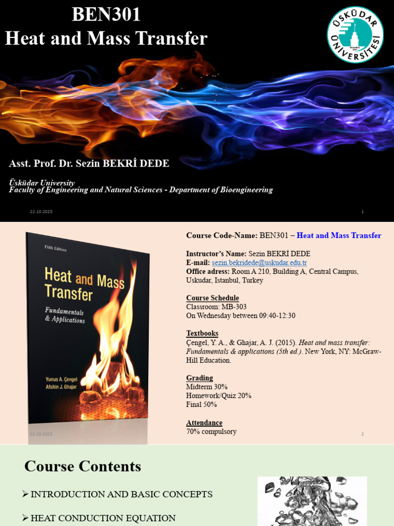Heat and Mass Transfer Course Overview | PDF | Thermal Conduction | Heat