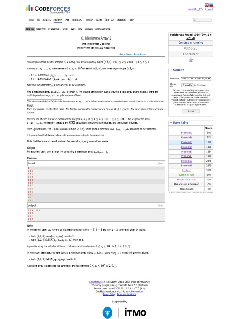 Codeforces Contest 2157 Problem C | PDF | Computer Science | Computing