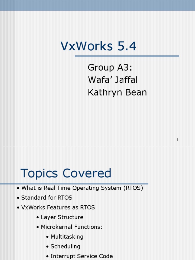 Vxworks Scheduling Computing Operating System