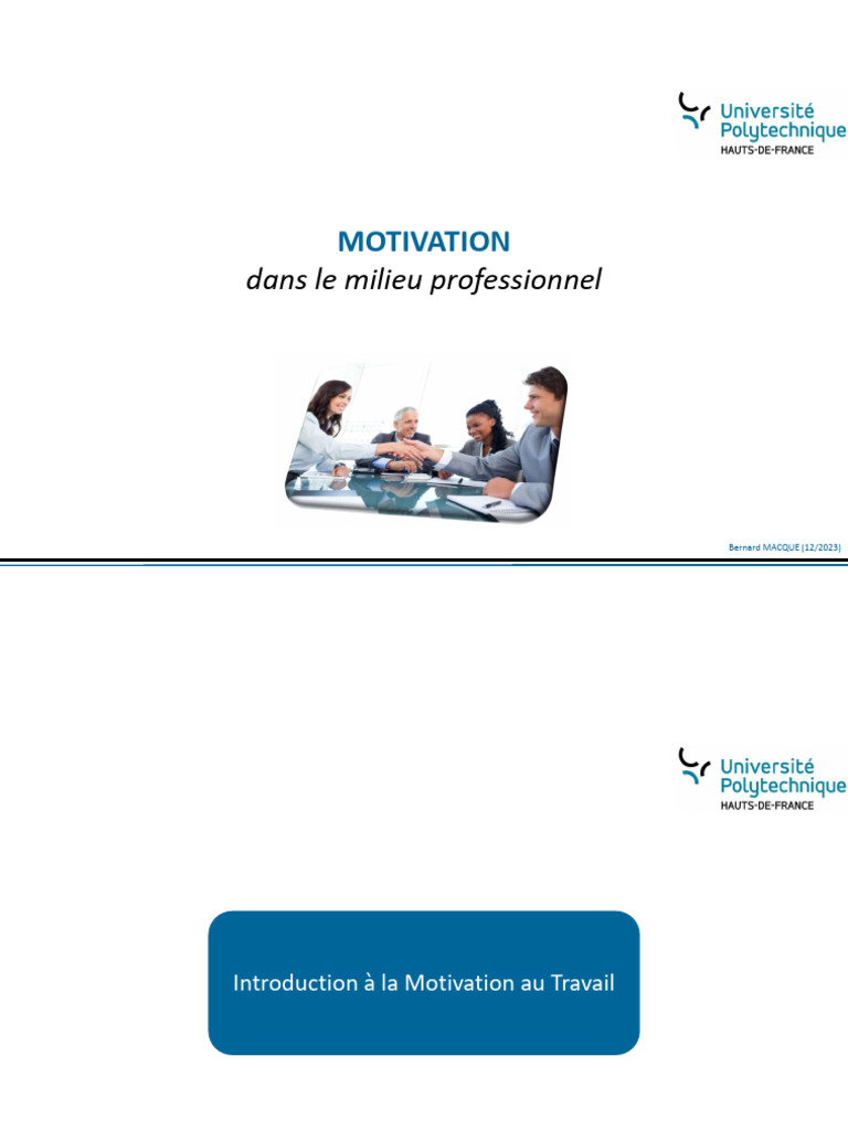 Motivation au Travail : Sources et Théories | PDF | Motivation | Motivant