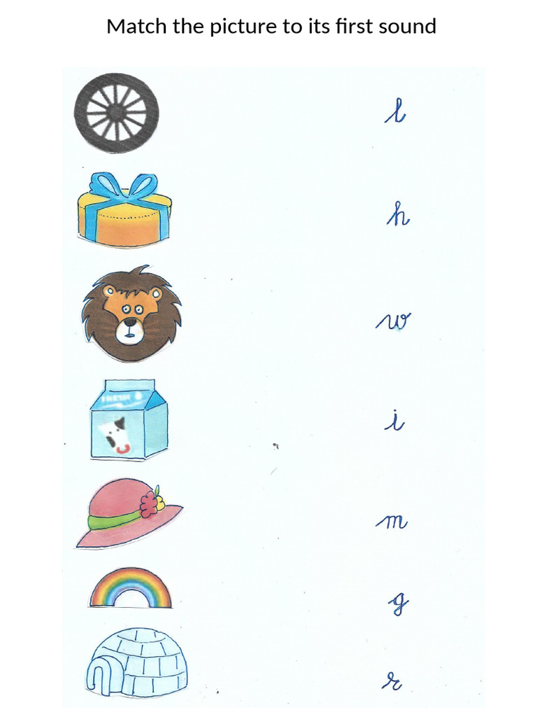 Match The Picture To Its First Sound - M2 | PDF