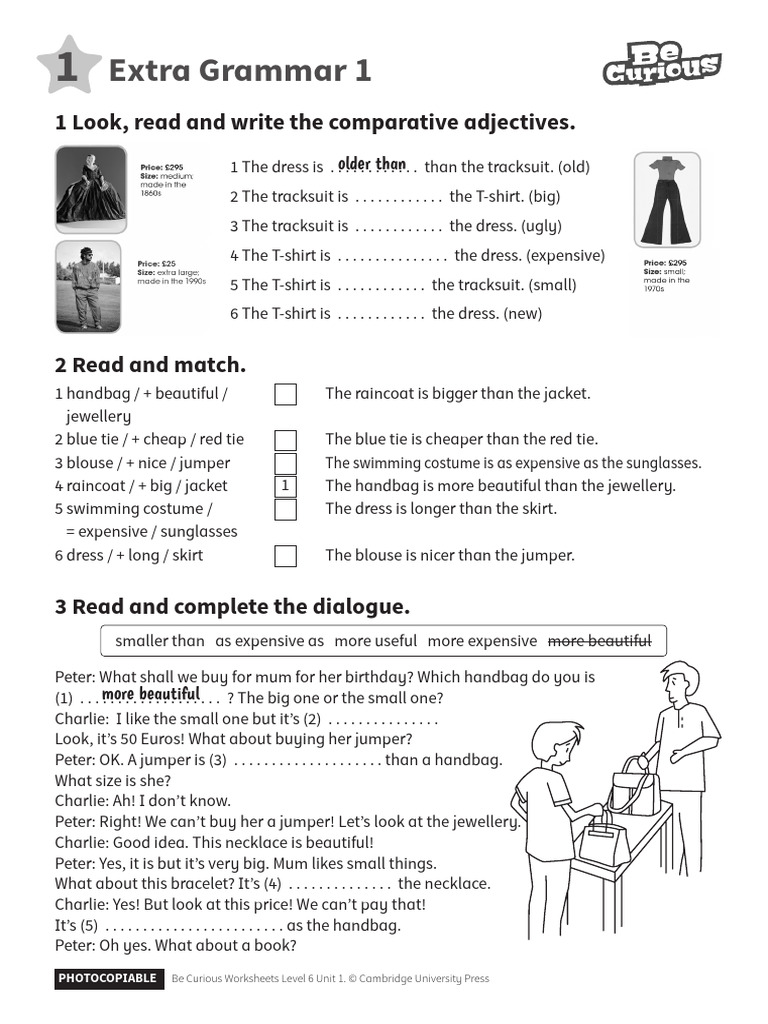 BC Grammar Worksheets L6 U1 GR1 | PDF | Softlines (Retail) | Fashion