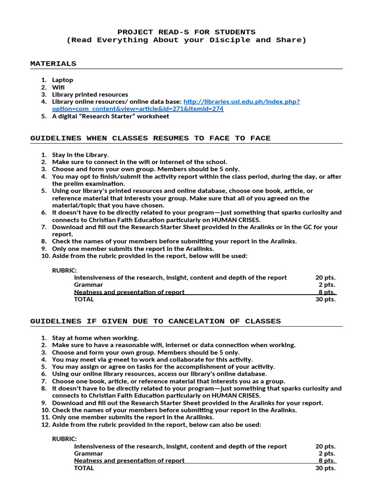 Project READ-S: Student Research Guide | PDF | Libraries | Chess Openings