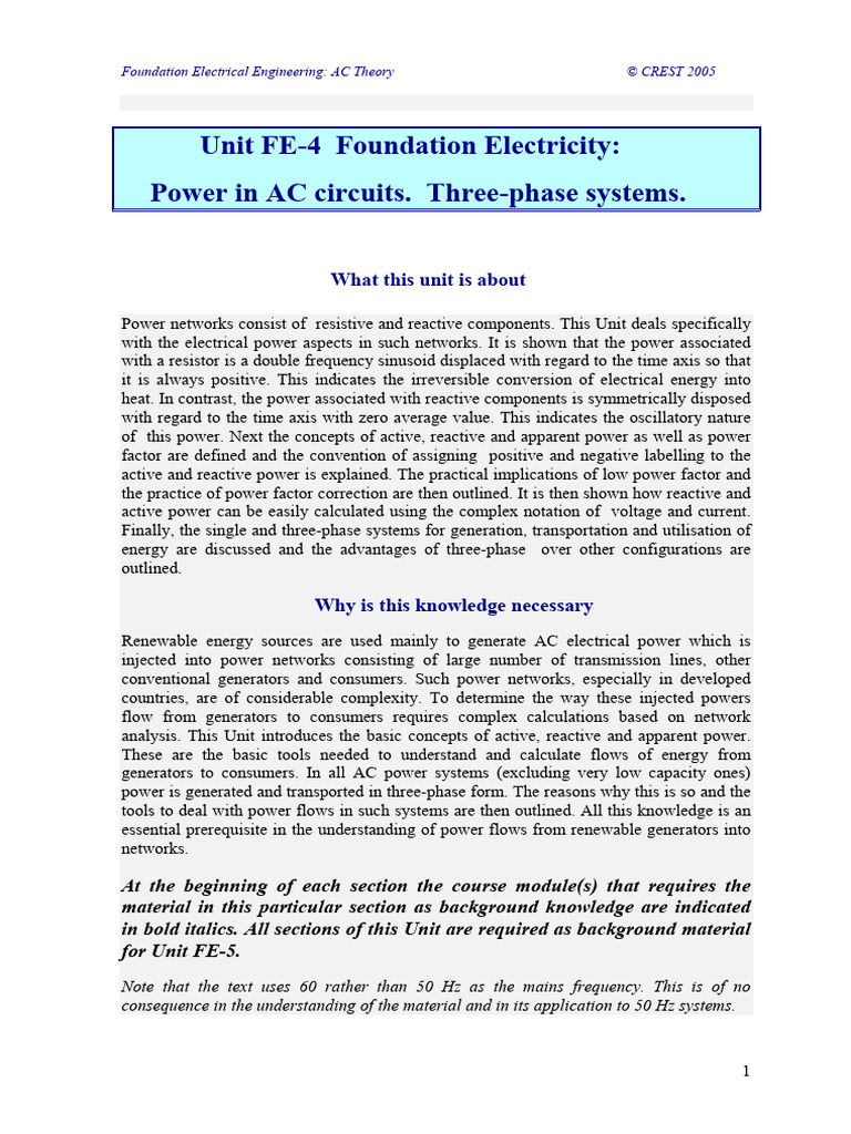 AC Power Theory: Active & Reactive Concepts | PDF | Electric Power | Ac ...