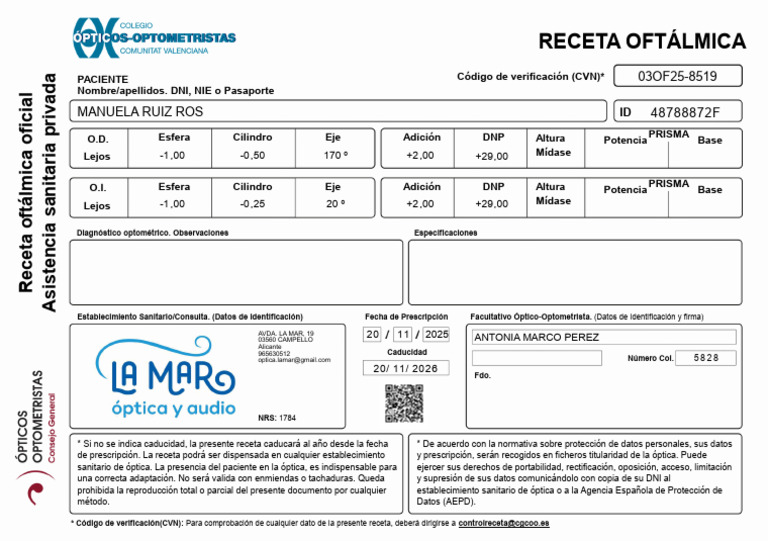 Receta Oftalmica | PDF