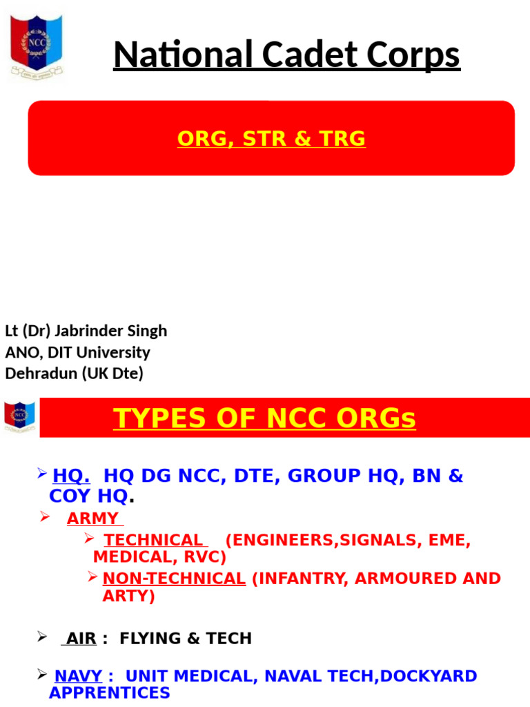 NCC Organizational Structure Overview | PDF | Non Commissioned Officer ...