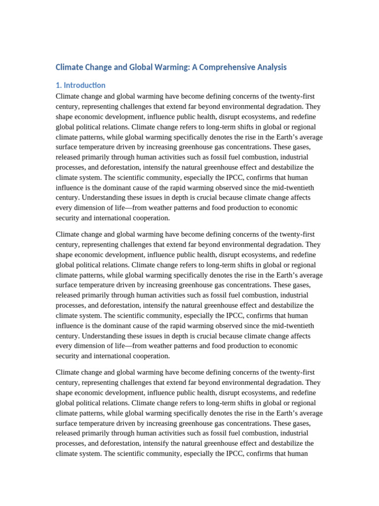 Climate Change: Causes and Impacts | PDF | Climate Change | Greenhouse Gas