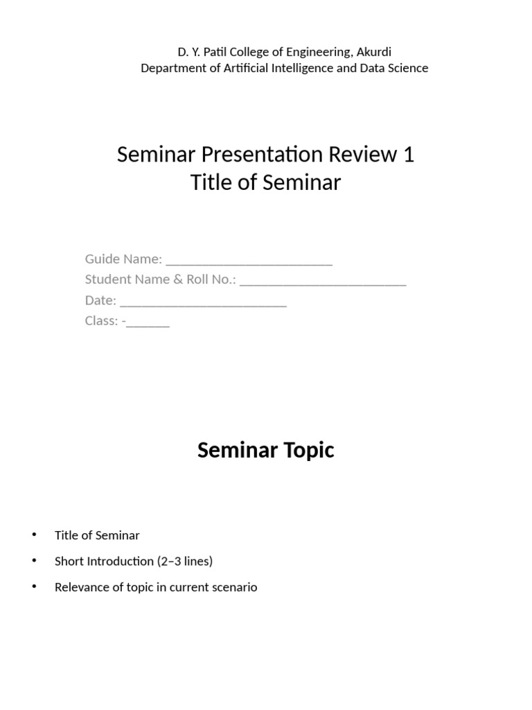 Seminar PPT Format | PDF