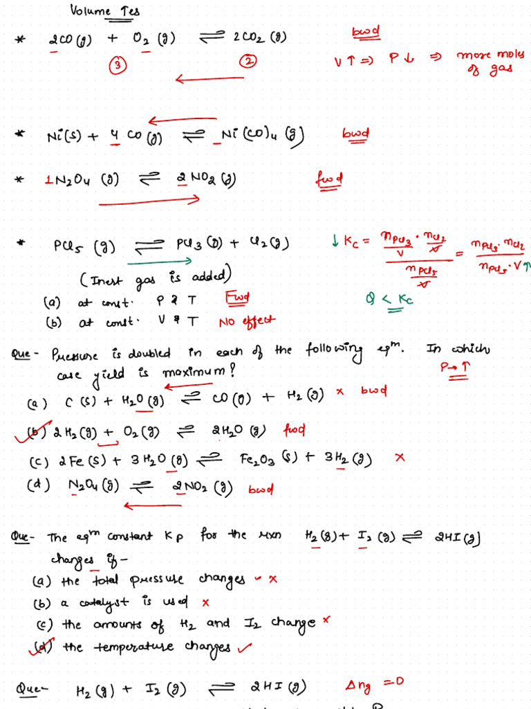Chemical Equilibrium Notes Best For JEE Main | PDF | Chemistry ...