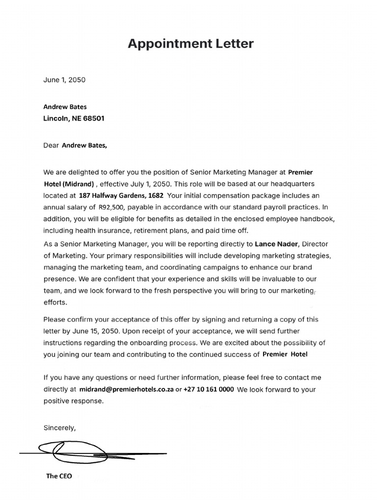 Appointment Letter1 | PDF