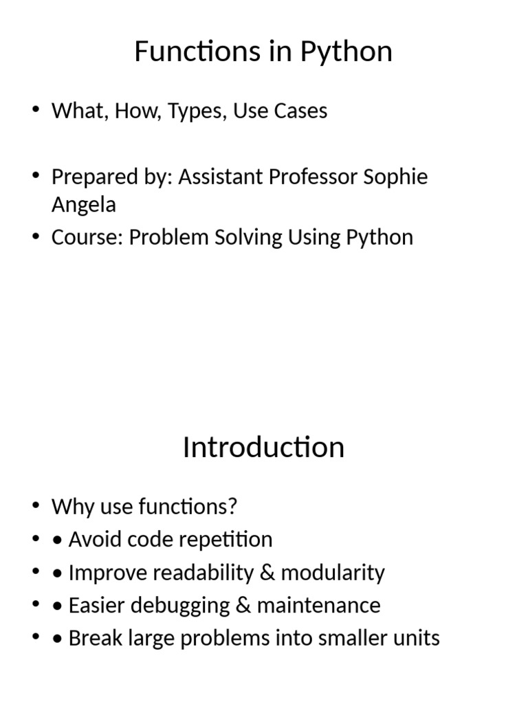 Python Functions: Types and Usage Guide | PDF | Parameter (Computer ...