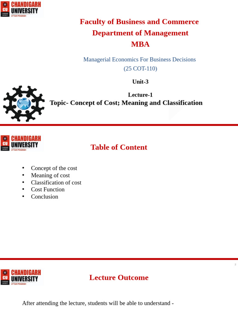 Lecture Topic 3.1.2 - Cost Concept and Classification | PDF | Cost ...