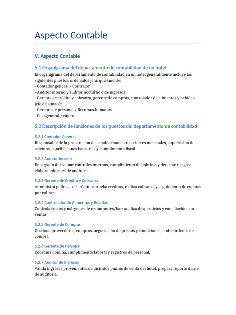 Aspecto Contable | PDF | Contabilidad | Contralor