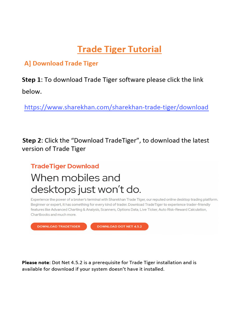 Trade Tiger Software Installation Guide | PDF
