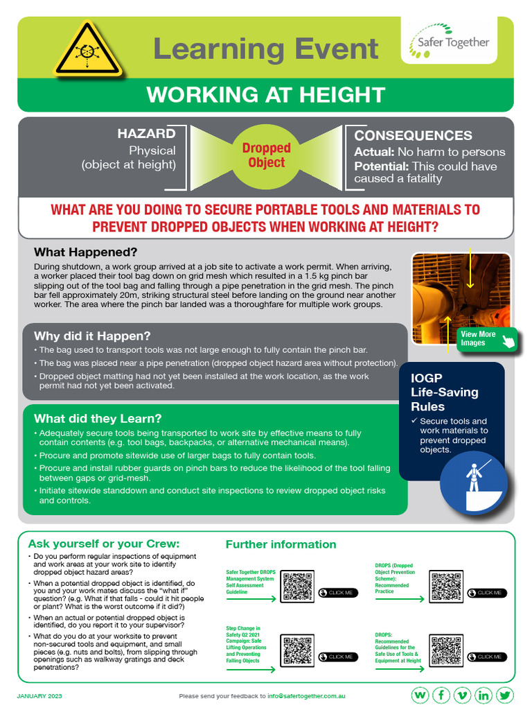 Preventing Dropped Objects at Height | PDF | Safety | Occupational ...