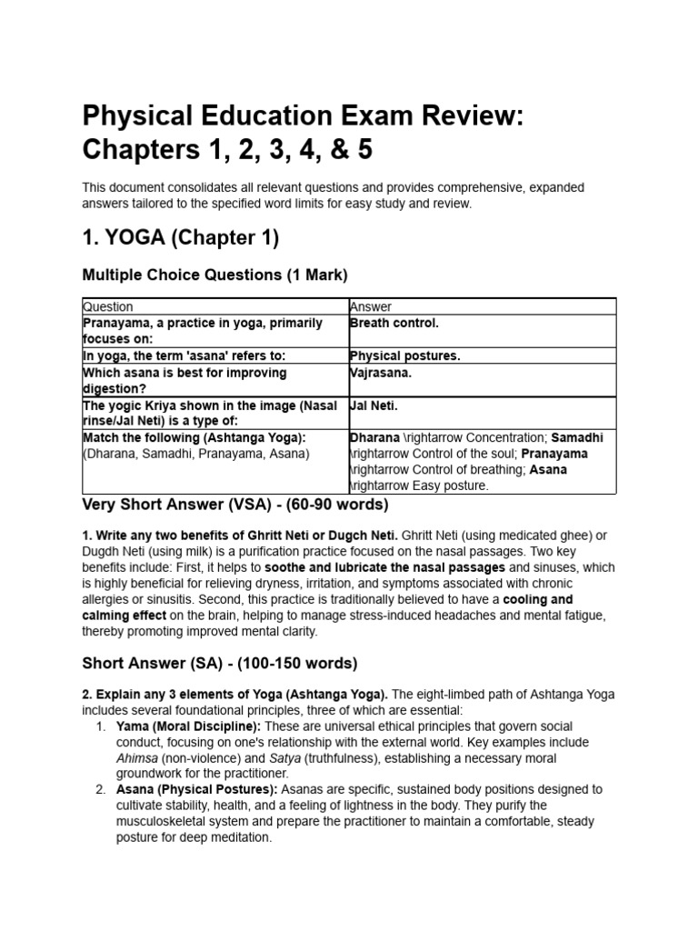 Physical Education Exam Review Guide | PDF | Skeletal Muscle | Skeleton